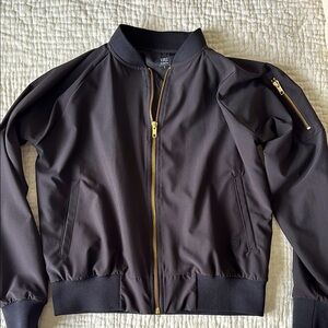 Albion Black Bomber Jacket with Gold Accents